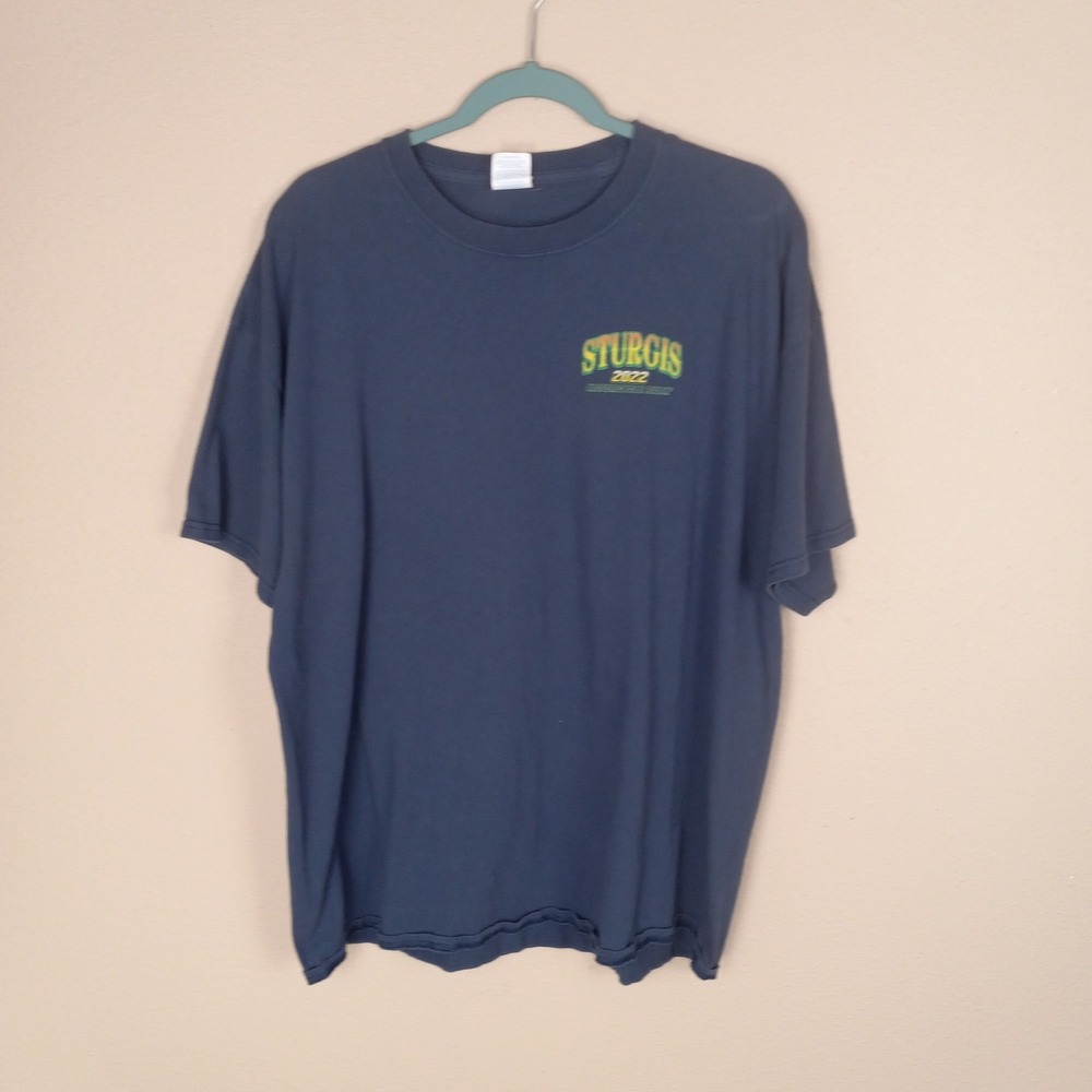 Sturgis 2022 Motorcycle Rally 82nd Anniversary Navy Blue T-Shirt Mens 2XL